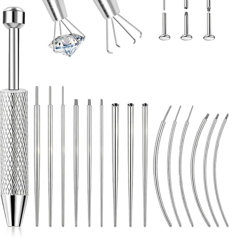 ONESING Kit com 2 ferramentas para troca de joias de piercing em aço inoxidável