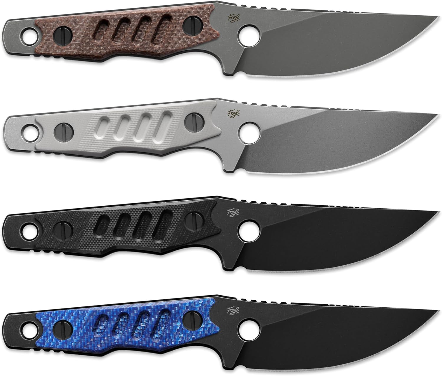 Petrified fish PFE18 Bison L 3.03" Fixed Blade Knife, N690 Steel Skeleton Personalized Knife Stonewashed Blade for EDC (Gray Stonewashed)