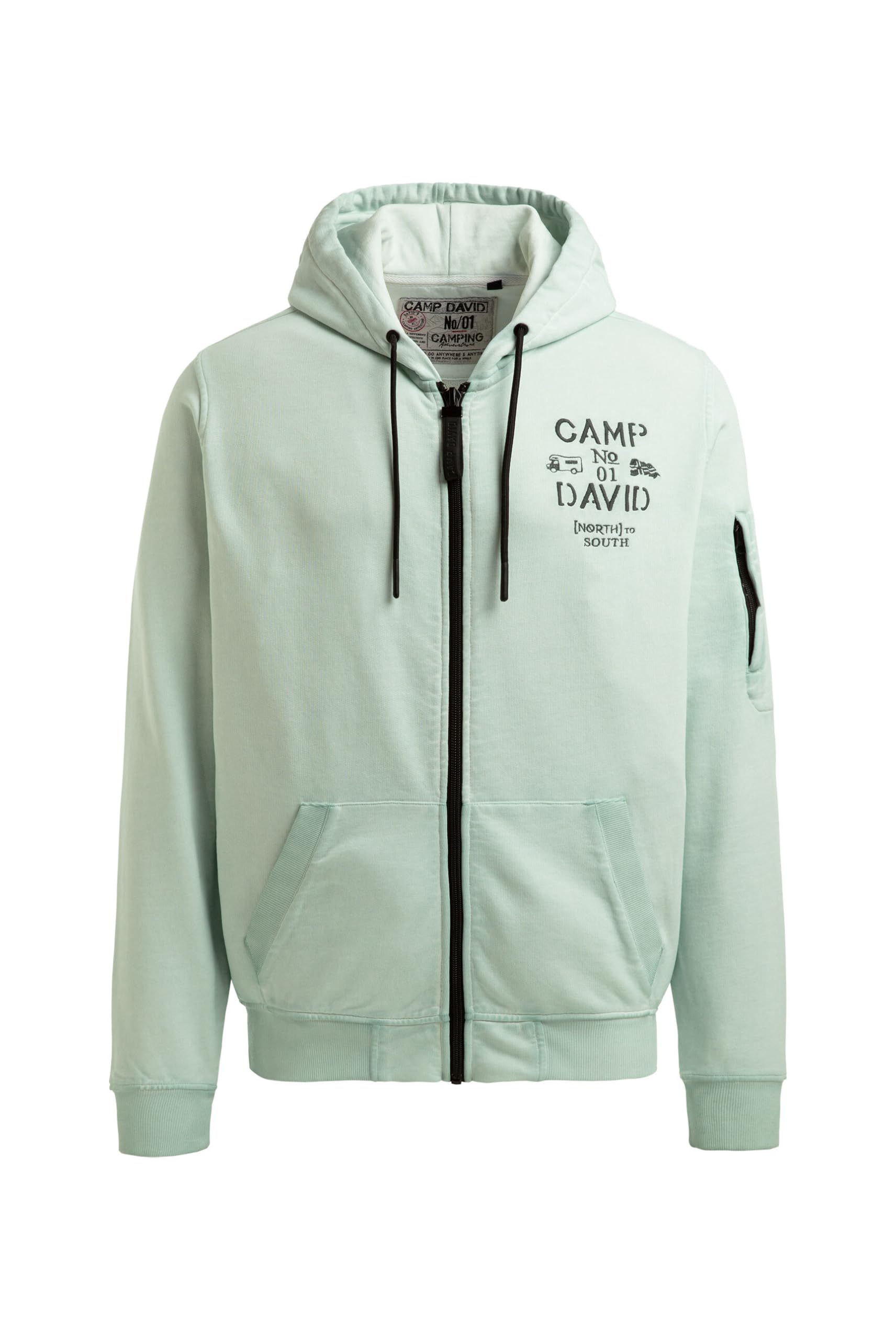 Camp David Herren Kapuzensweatjacke Oil Dyed mit Rücken-Artwork