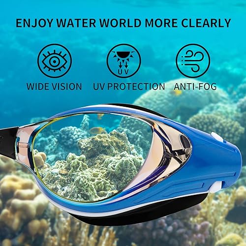Miniatura 3 de Gafas de natación miopes, gafas de natación ópticas miopes, sin fugas, antivaho y protección UV para adultos, hombres y mujeres
