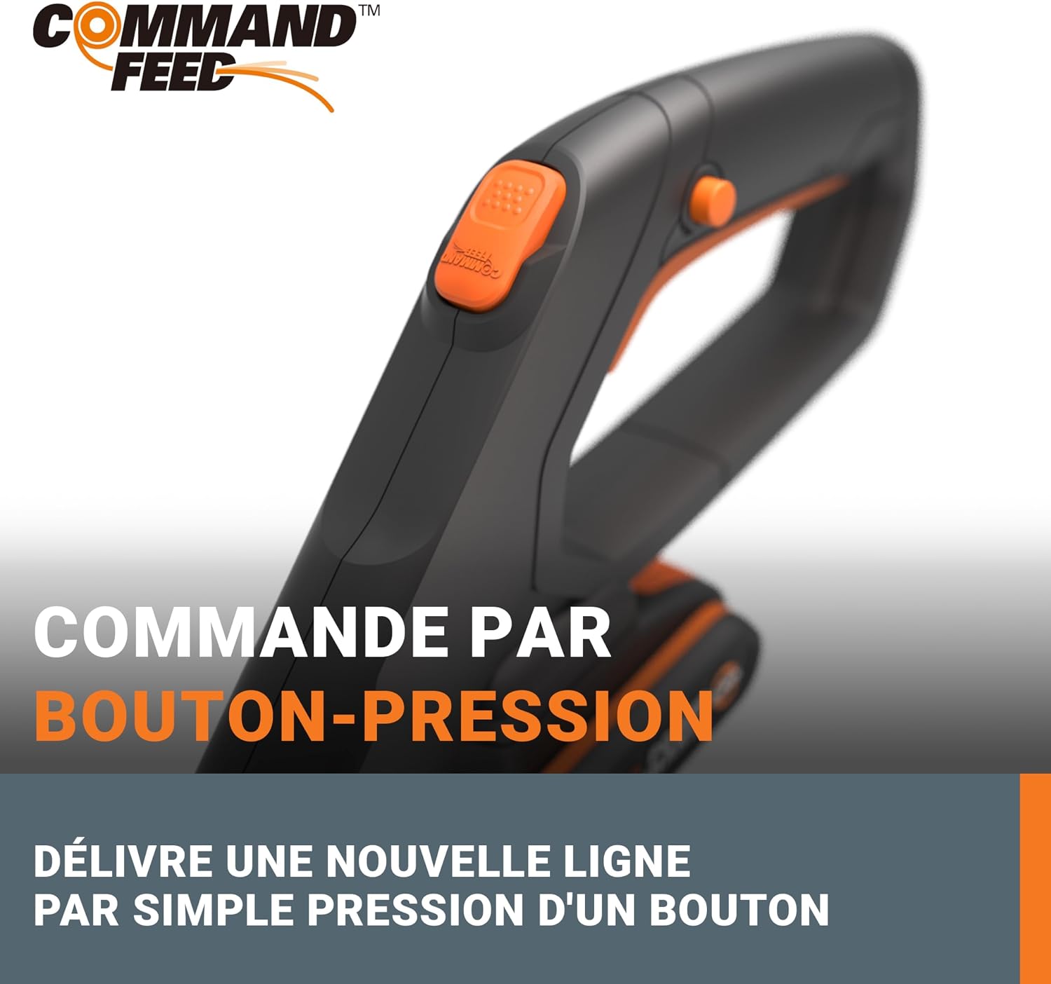 WORX Coupe-Bordures 2 en 1 sans Fil 20V WG163E, se transforme en Dresse-Bordures, diamètre de 30cm, poignée Amovible, Capot de Protection, Tête Amovible, Livré avec Deux Batteries 2Ah et Chargeur — vue 6