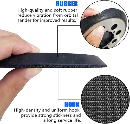 Miniatura 2 de Almohadilla lijadora de repuesto de gancho y bucle de 5 pulgadas para lijadora orbital aleatoria DeWalt DWE6423/6423K, DWE6421/6421K, DCW210B -