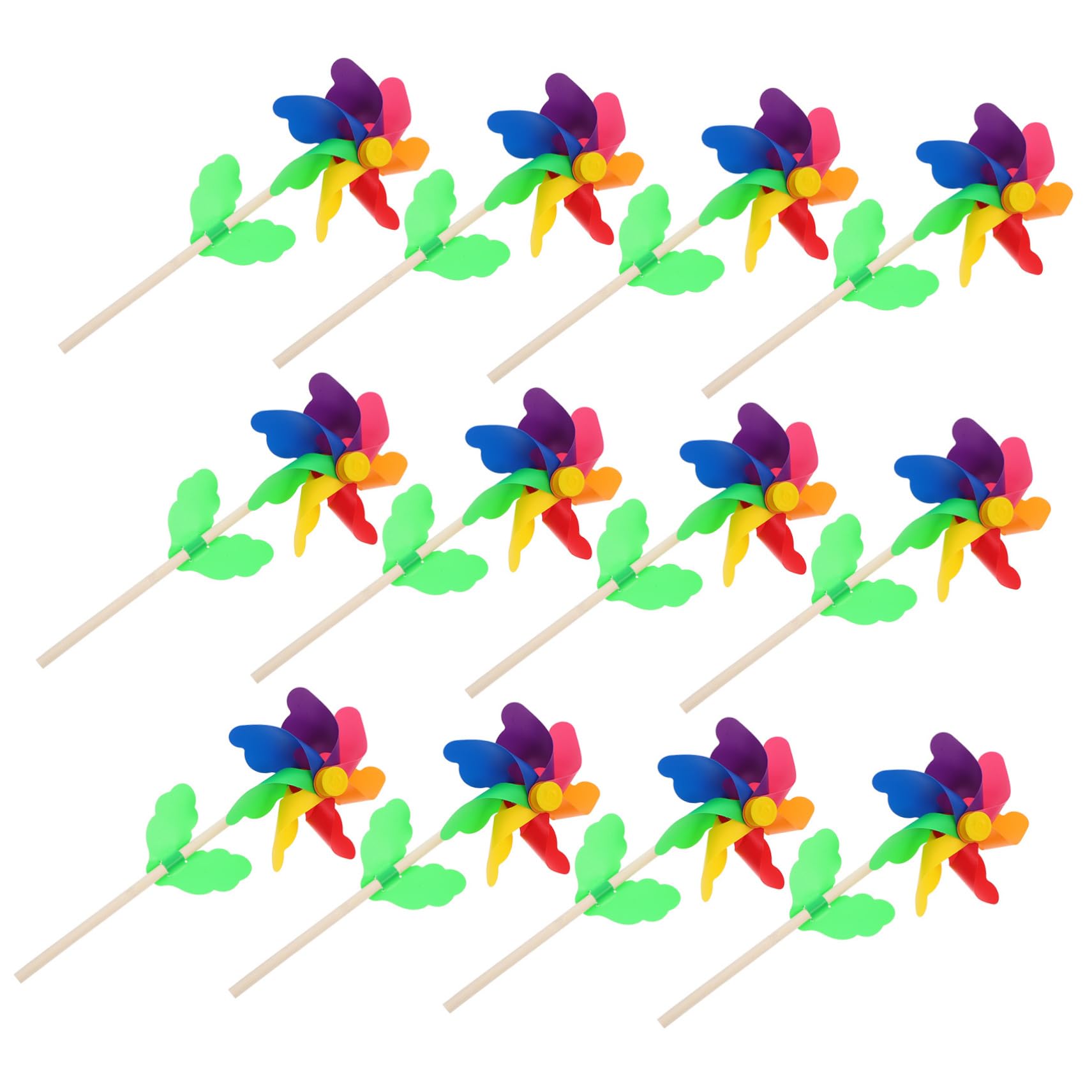 VICASKY Girandole Colorate da Giardino 12 Pezzi in Plastica Leggere e Facili da Tenere per Decorazioni Esterne e Giochi per Bambini