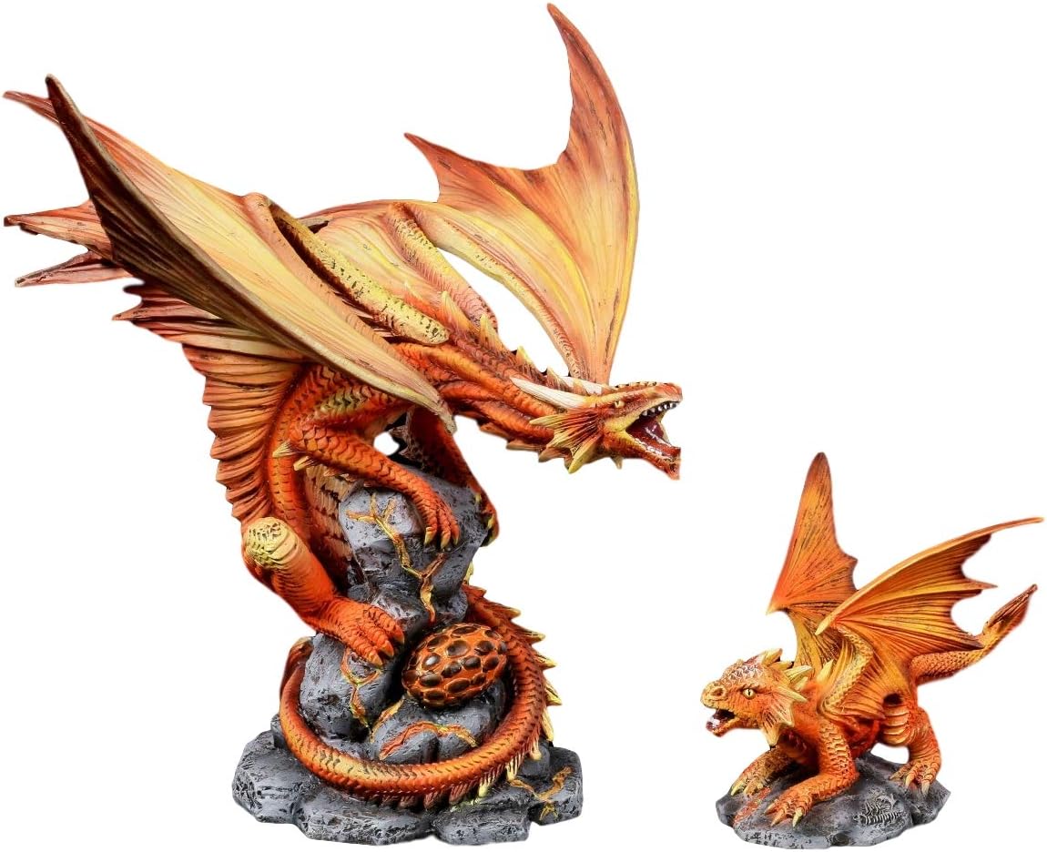 Amazon.com: Ebros Gift Roaring Red Pyre Phoenix Fire Element Dragon ...