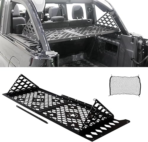 Fudatong Bronco - Cesta de carga trasera para maletero + red de carga para maletero para Ford Bronco 2021 2022 2023 (excluye Bronco Sport)