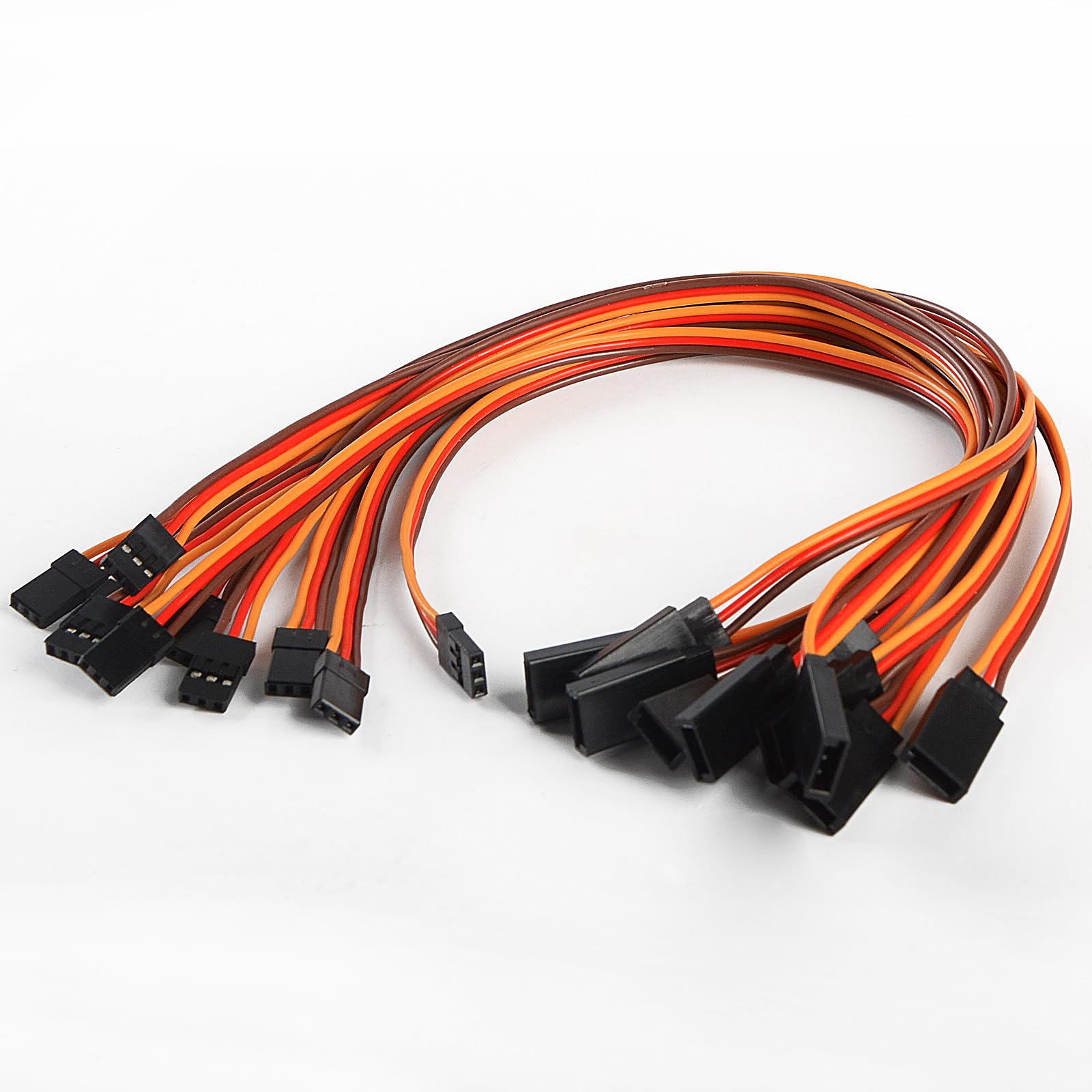 YXQ 22awg 60 Cores Male to Female 11.8inch Lead Plug Servo Extension Wire Cable Line for RC Model Aircraft Stranded Futaba JR, 10Pcs