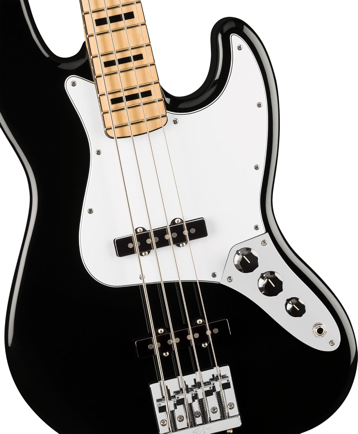 Fender Geddy Lee Jazz Bass- Black Bundle with Gig Bag, Strap, Cable, and Guitar Cleaning Kit