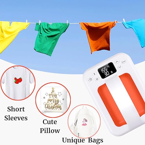 Miniatura 3 de Máquina de prensa de calor para camisetas, mini prensa de calor portátil de 7 x 5 pulgadas, calor rápido y uniforme, máquina impresora de camisetas