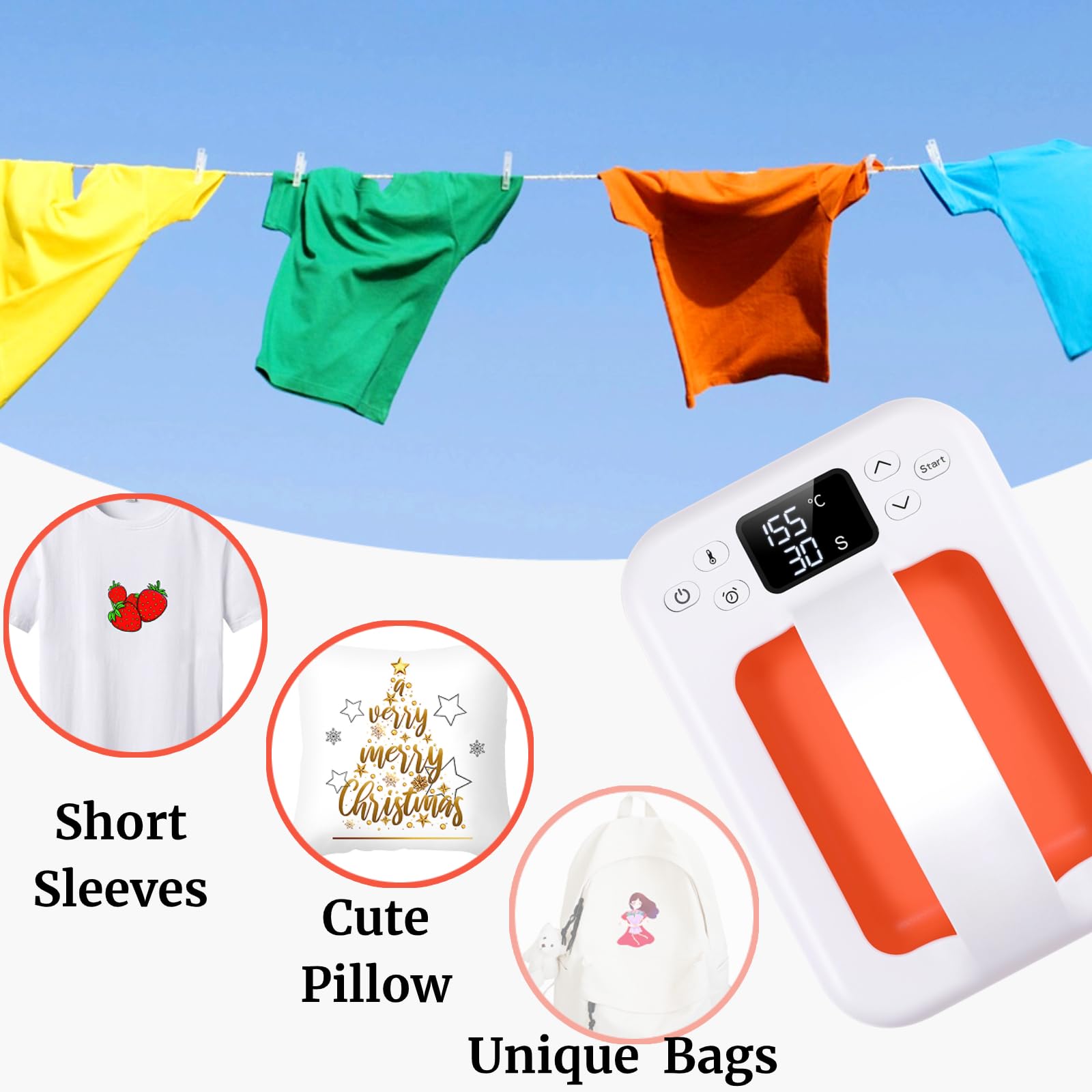 Amazon.co.jp: Tシャツ用熱プレス機 7インチ × 5インチ ポータブル