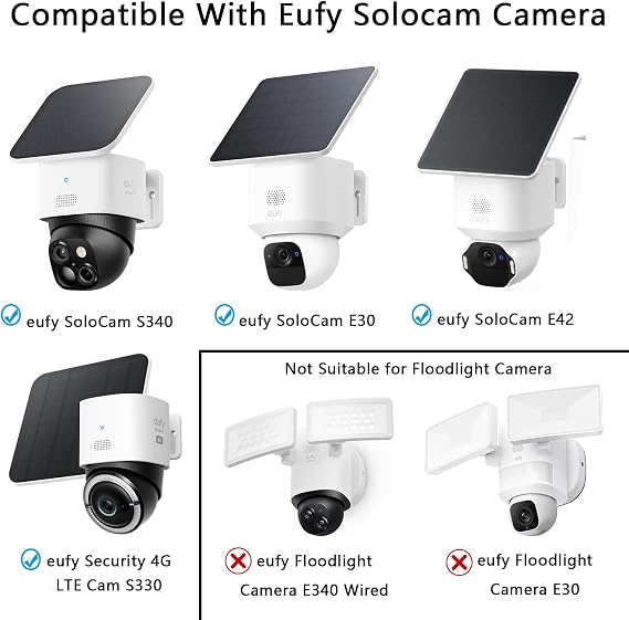 メタルコーナーマウント Eufy Security SoloCam S340、E30カメラ、Eufy投光器カメラE340有線、E30、S330、PTZカメラ1個に対応