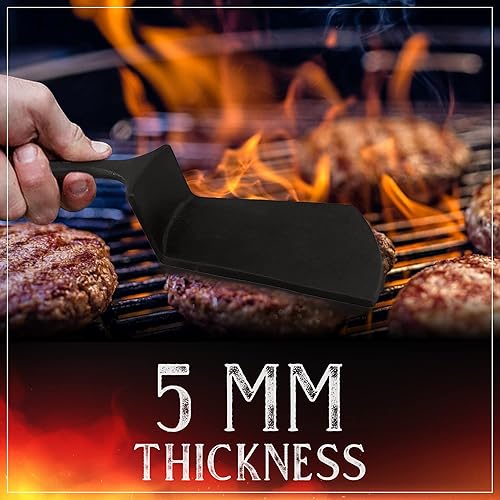 Miniatura 6 de USABEST - Espátula de hierro fundido prémium para hamburguesas, prensa trituradora, regalo único para cocinar y asar hamburguesas