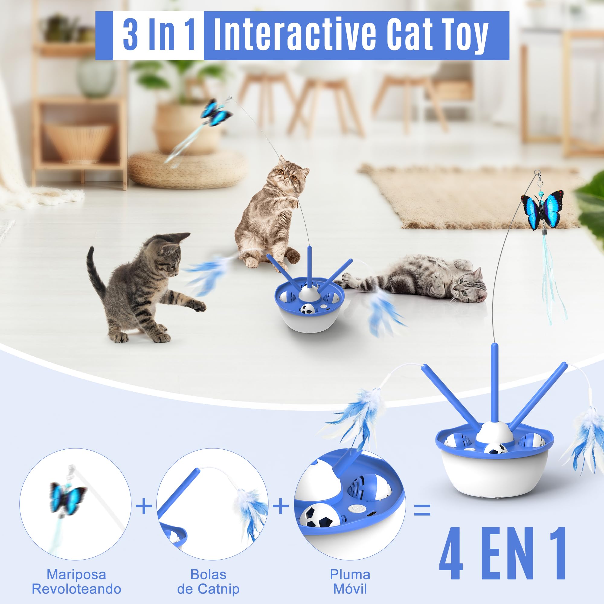 Giocattolo Automatico Per Gatti Petiepaw - Palla Con Coda Che Si Muove Da Sola - Foto 6