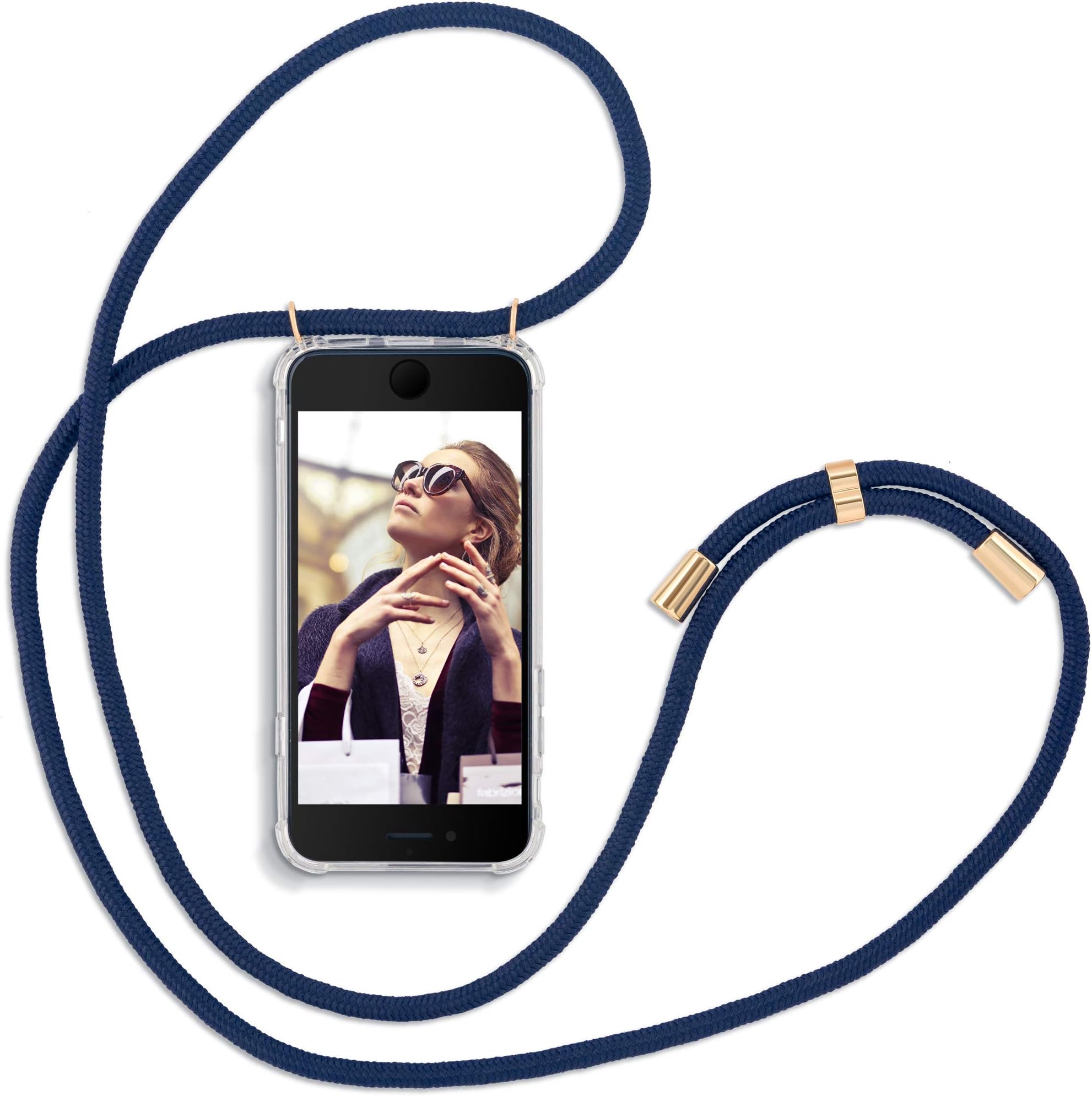 RebelCords Smartphone Necklace for iPhone X/XS with Transparent Protective Case Adjustable Length Lanyard - Stylish and Super Practical - Compatible with Apple iPhone X/XS