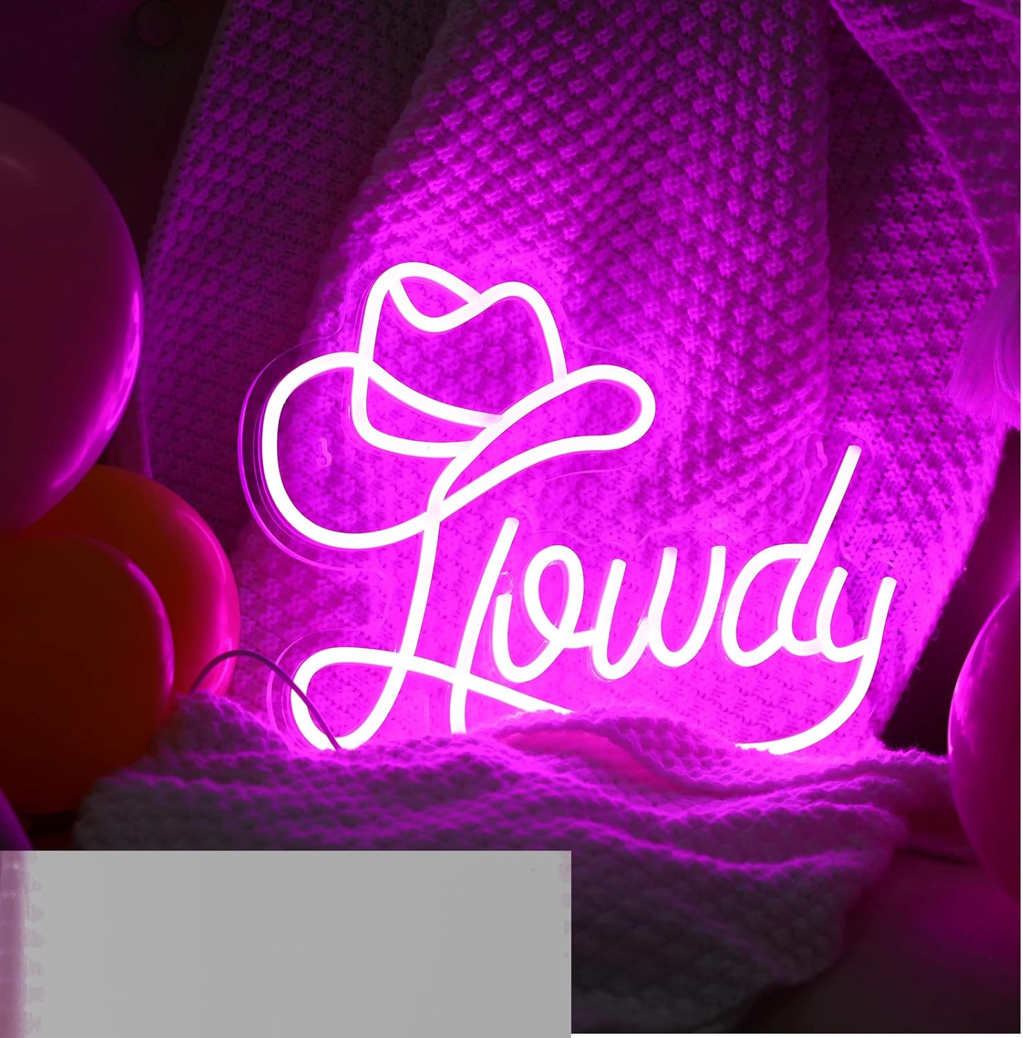 Riakrum Cowboy Hat Howdy Neon Sign for Wall Decor Y2k Lighting LED Neon Light Western Cowgirl Room Decor for Holiday Party Bar Bedroom Dorm Recreation Room Wall Art
