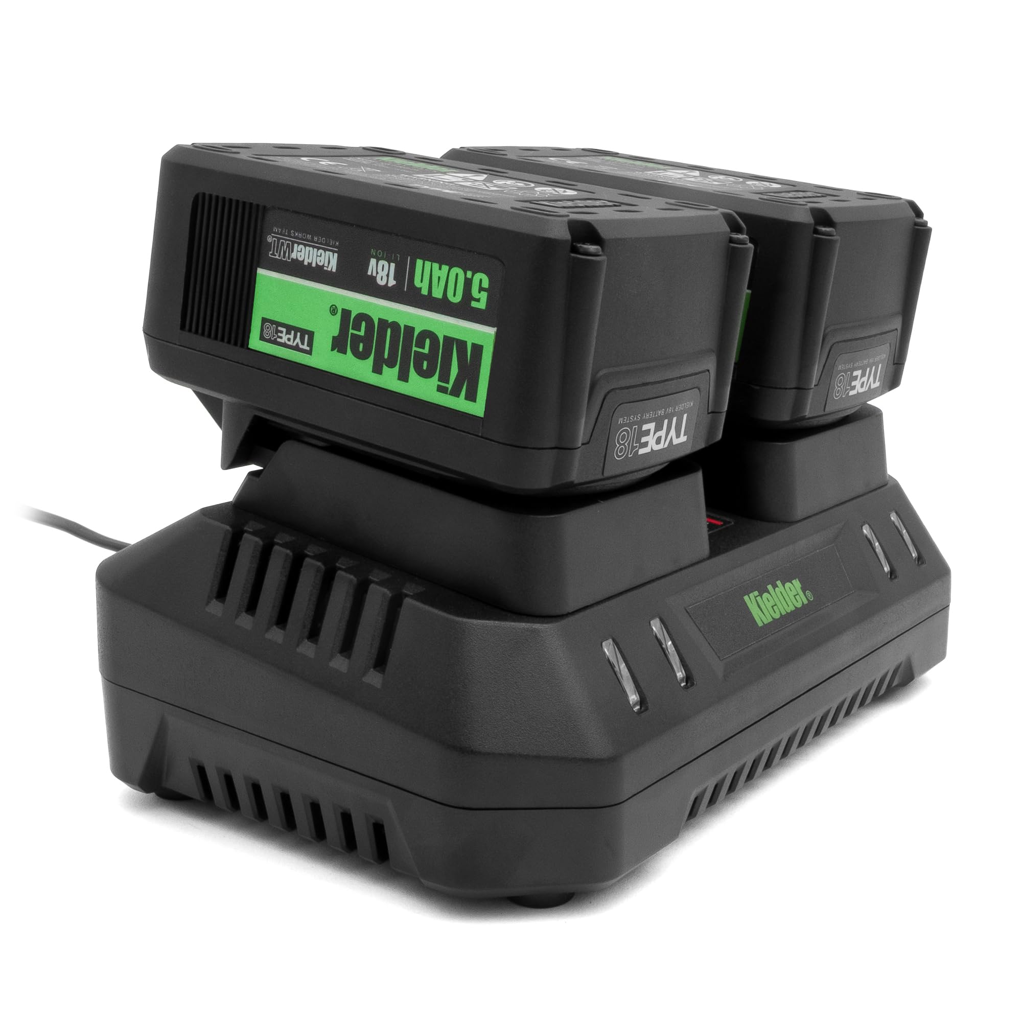 Kielder KWT-004-25 TYPE18 Starter Set: 18v Dual Port Charger + 2 x 5.0Ah Batteries
