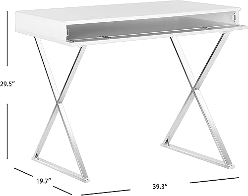 Miniatura 3 de Safavieh Home Collection Gordon - Escritorio blanco/cromado