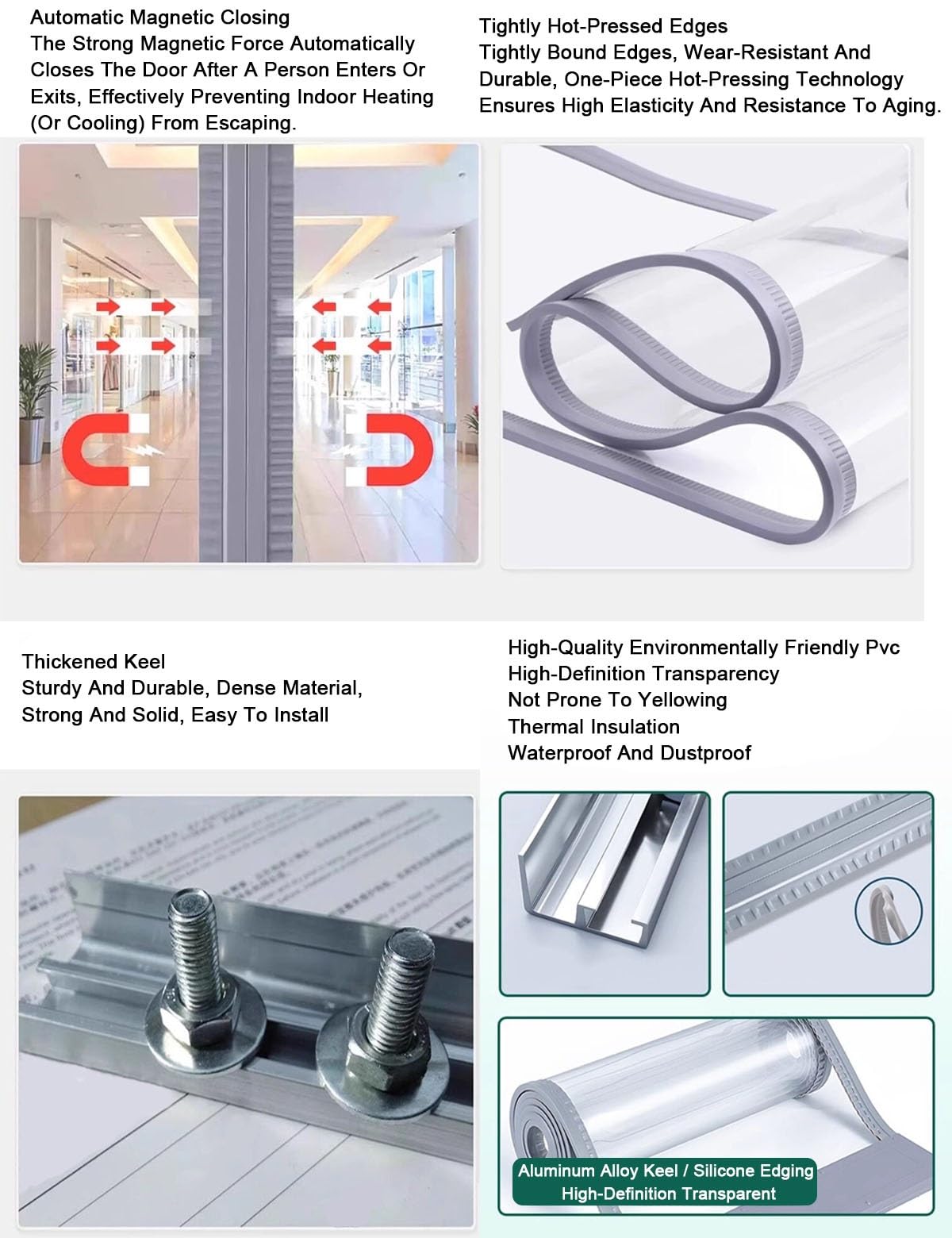 Rideau Laniere PVC, Rideaux à Lamelles Transparent Protéger Contre L'air Froid, Rideau Thermique Industriel Transparent Lanières Convient aux Entrepôts Usines et Supermarchés