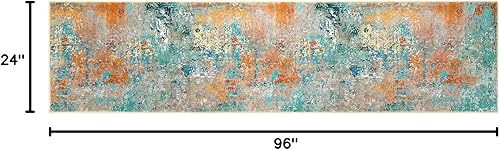 Miniatura 81 de Morebes Alfombra de cocina lavable abstracta de 2 x 3 pulgadas, colorida alfombra de baño pequeña, antideslizante, suave, alfombra