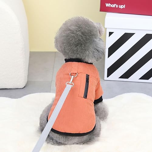 Miniatura 2 de Chaqueta de invierno para perro con gancho para correa, abrigos de forro polar para perro, suéter para mascotas, clima frío, camisa cálida para