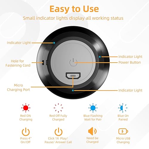 Miniatura 3 de Paquete de 2 mini altavoces portátiles, altavoz pequeño Bluetooth, micro altavoz inalámbrico para teléfonoPCtableta, batería recargable, micrófono