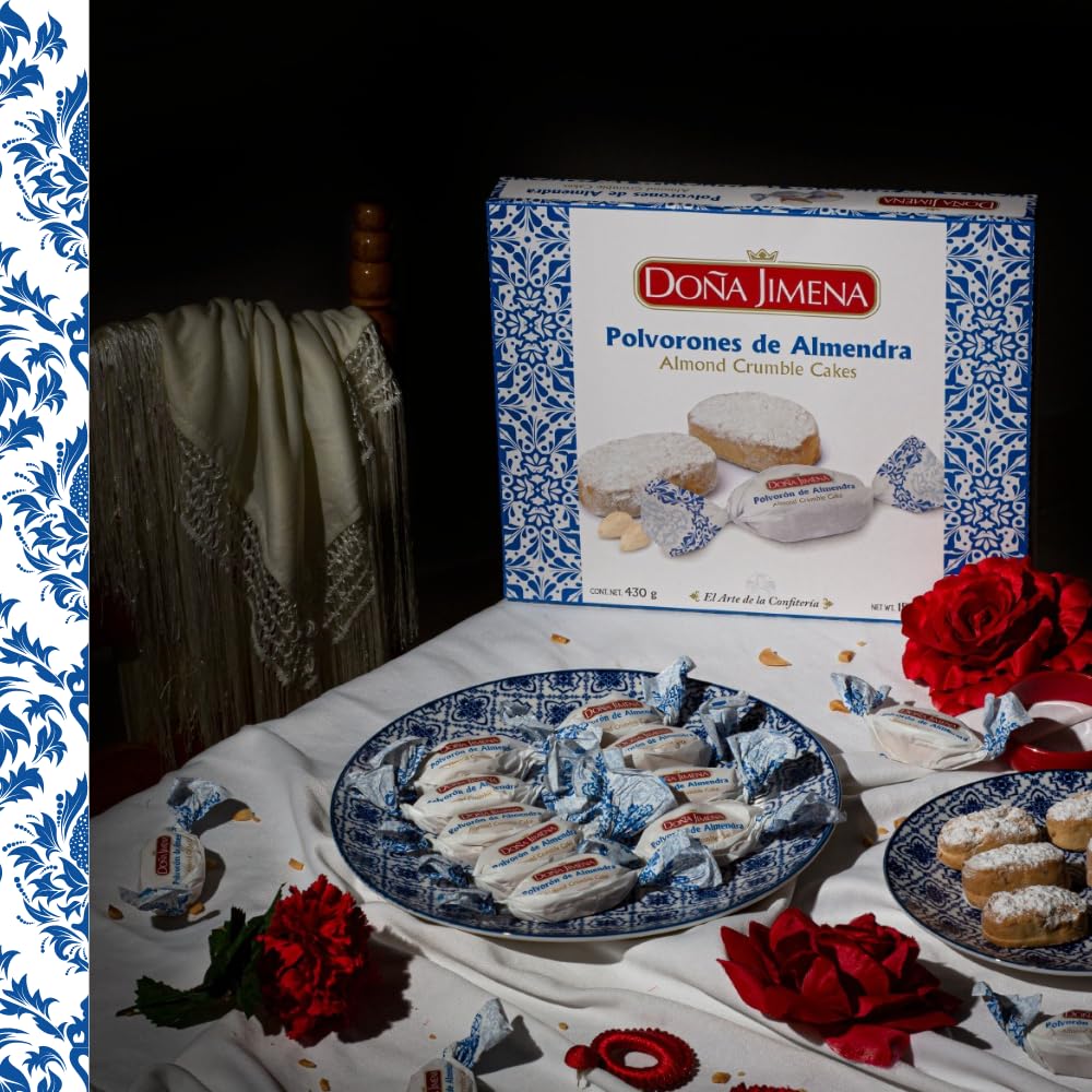 DOÑA JIMENA - Polvorón de Almendra, Calidad Suprema, Sabor Clásico, Exquisito al Paladar, Típico Dulce Navideño, Receta Artesanal, 430g