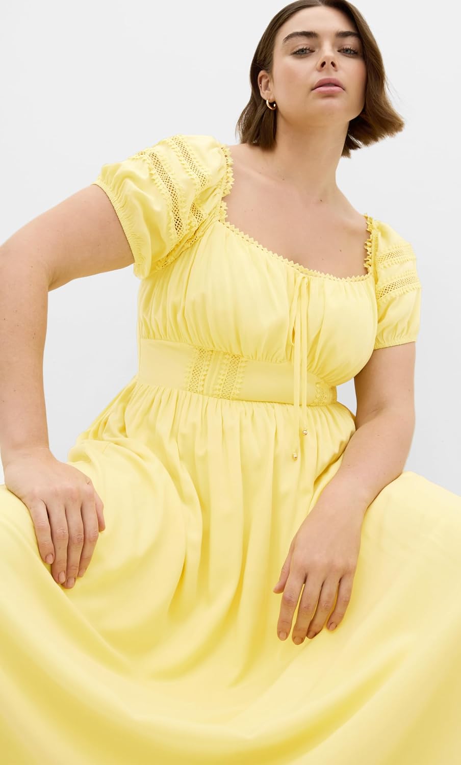 City Chic Plus Size Dress - Arielle Lace Trim Maxi