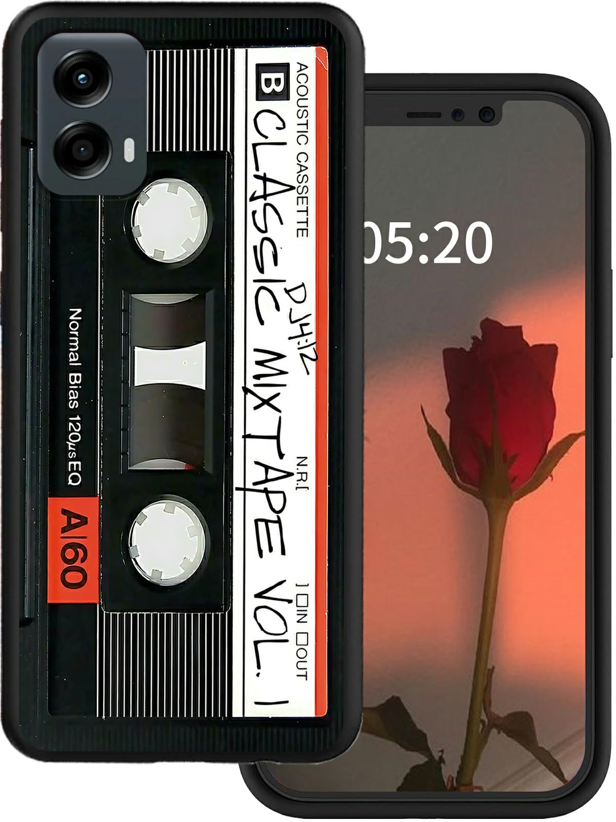 Rossy for Motorola Moto G Power 5G 2024 Phone Case with Retro Audio Cassette Pattern for Women Men