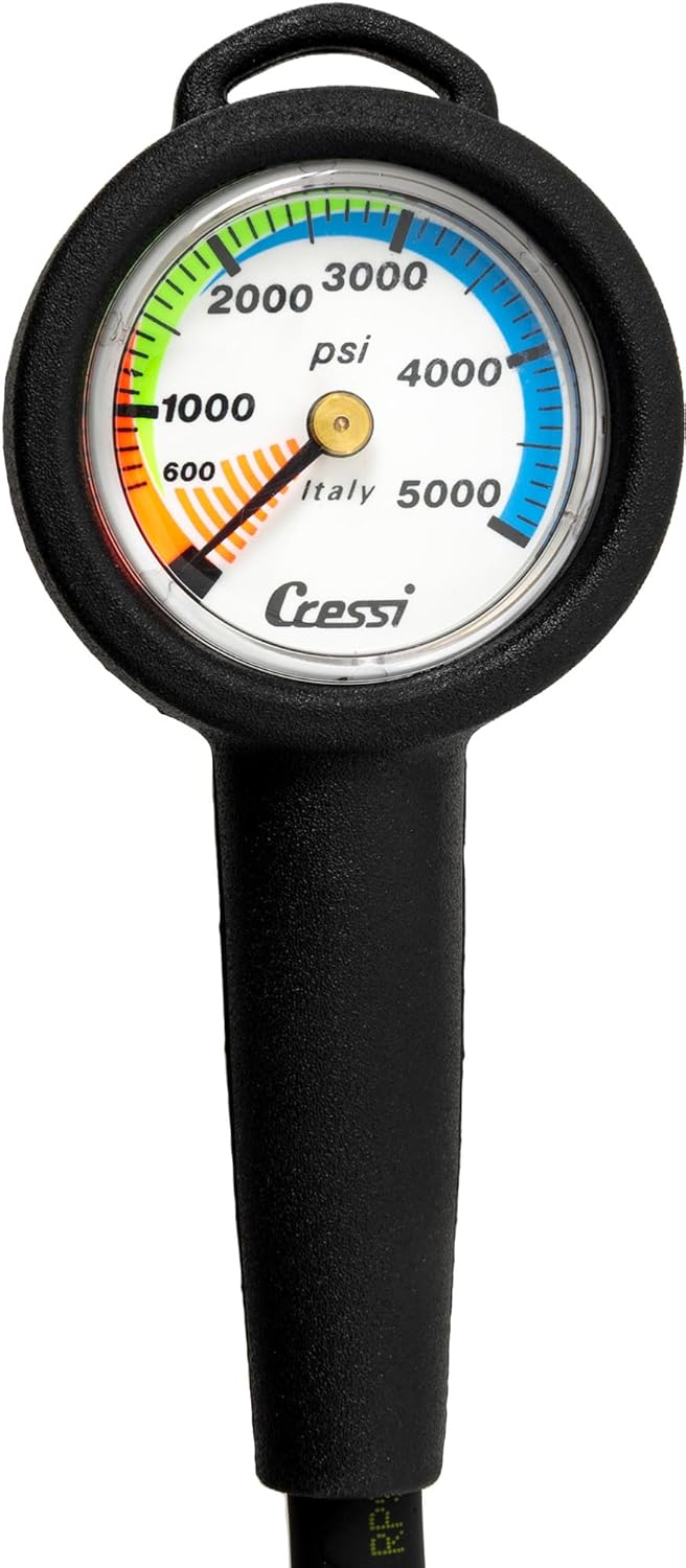 Cressi Rugged Analogic Console Analogic Pressure Gauges, Imperial, Mini SPG