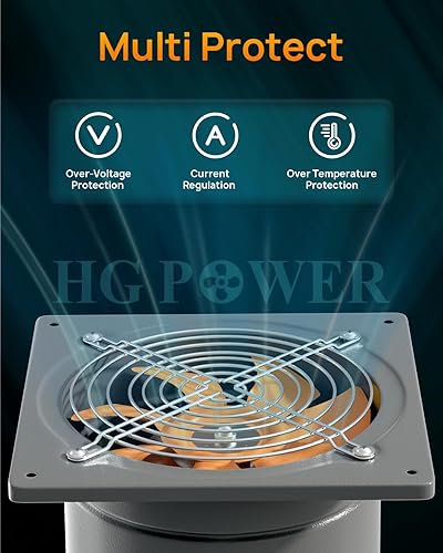 Miniatura 4 de HG Power Ventilador de escape de 10 pulgadas 988 CFM para montaje en pared con amortiguador de corrientes de aire, enchufe de metal, extractor de