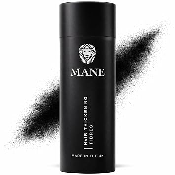 Mane Hair Building Fibers for Women & Men, for Fine & Thinning Hair, Thicker Fuller Looking Hairstyle, Conceal Bald Spots - Jet Black