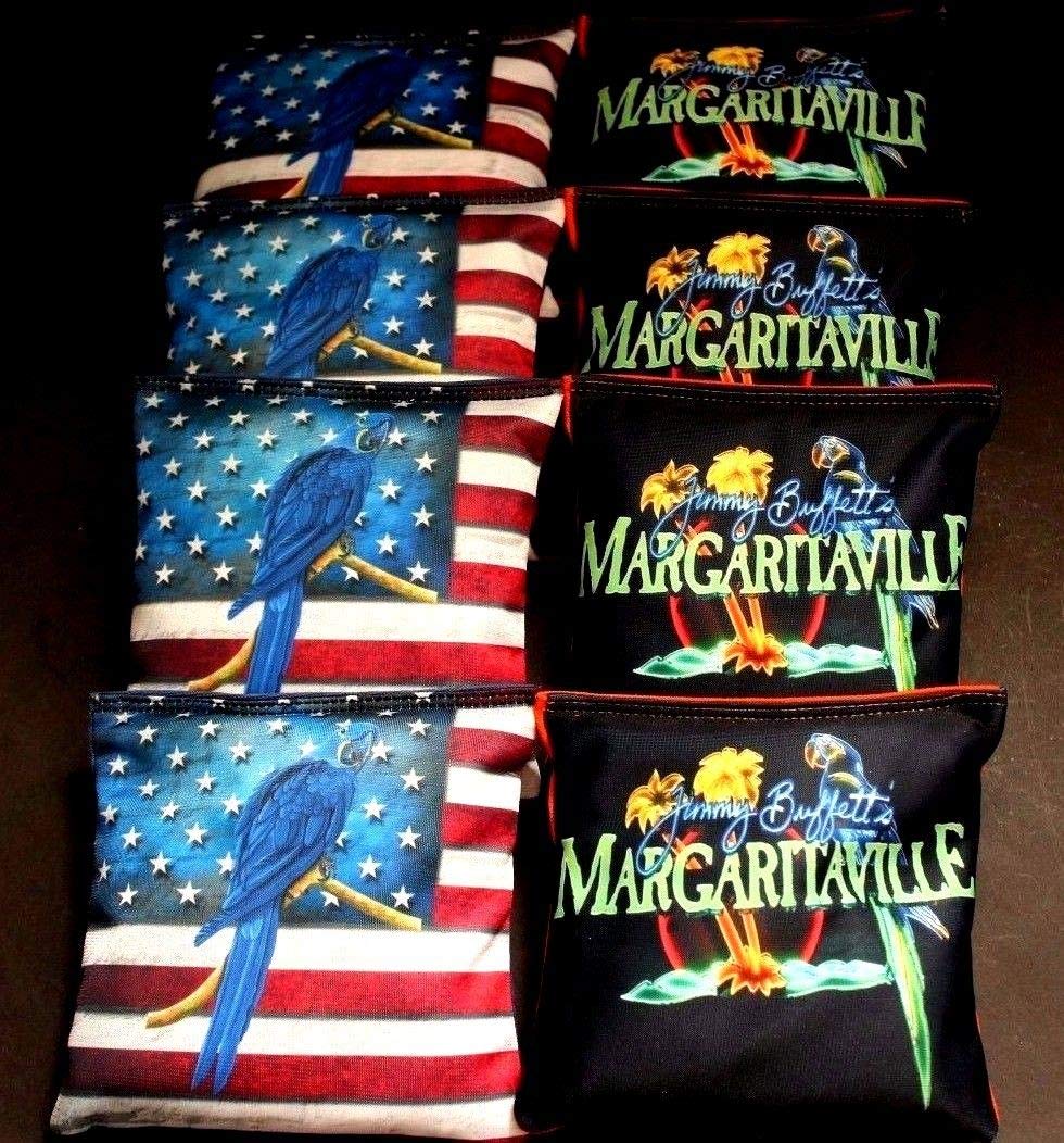 BackYardGamesUSA USA Parrot Head Margarita Tropical 8 ACA Regulation Cornhole Bean Bags B165 B203