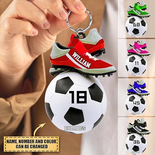 Miniatura 3 de Adorno de Navidad de fútbol personalizado, nombre y número personalizados, regalo para jugadores de fútbol y amantes del fútbol, marido, Navidad,