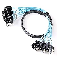 Vista 8 de Cable SATA-III de 3.3 ft, 4 unidades/set-SATA-6Gbps HDD-SDD de cable de datos de repuesto para servidor Bitcoin Computadora SSD HDD CD DVD