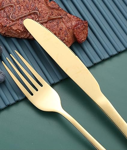 Miniatura 3 de Juego de cubiertos de 96 piezas para 24 juegos de cubiertos de acero inoxidable de alta calidad con caja de regalo, incluye cuchillos, tenedores y