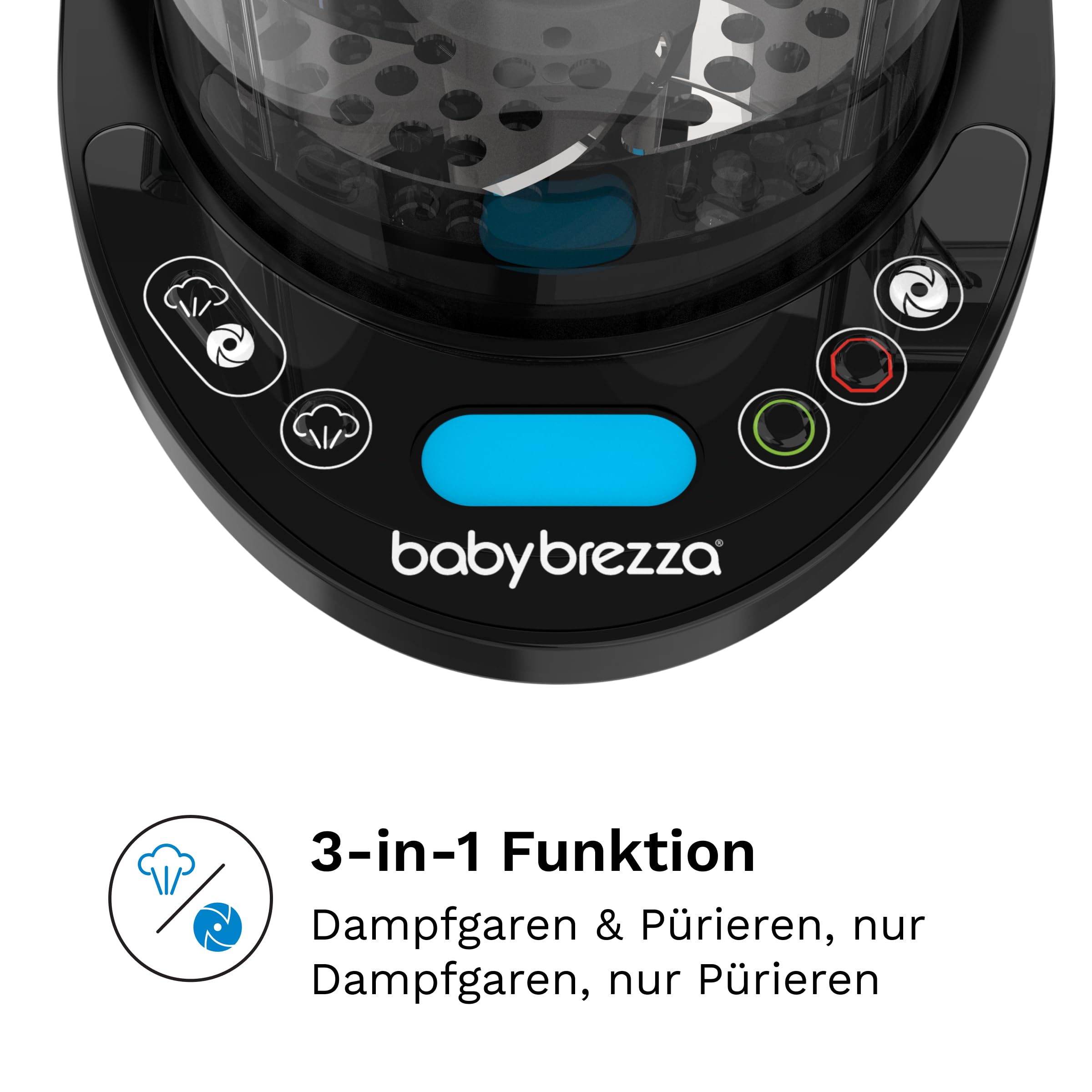 Baby Brezza Food Maker Deluxe 3-in-1 Babynahrungszubereiter Dampfgaren Mixen Kombi 800 ml BPA-frei LCD-Display
