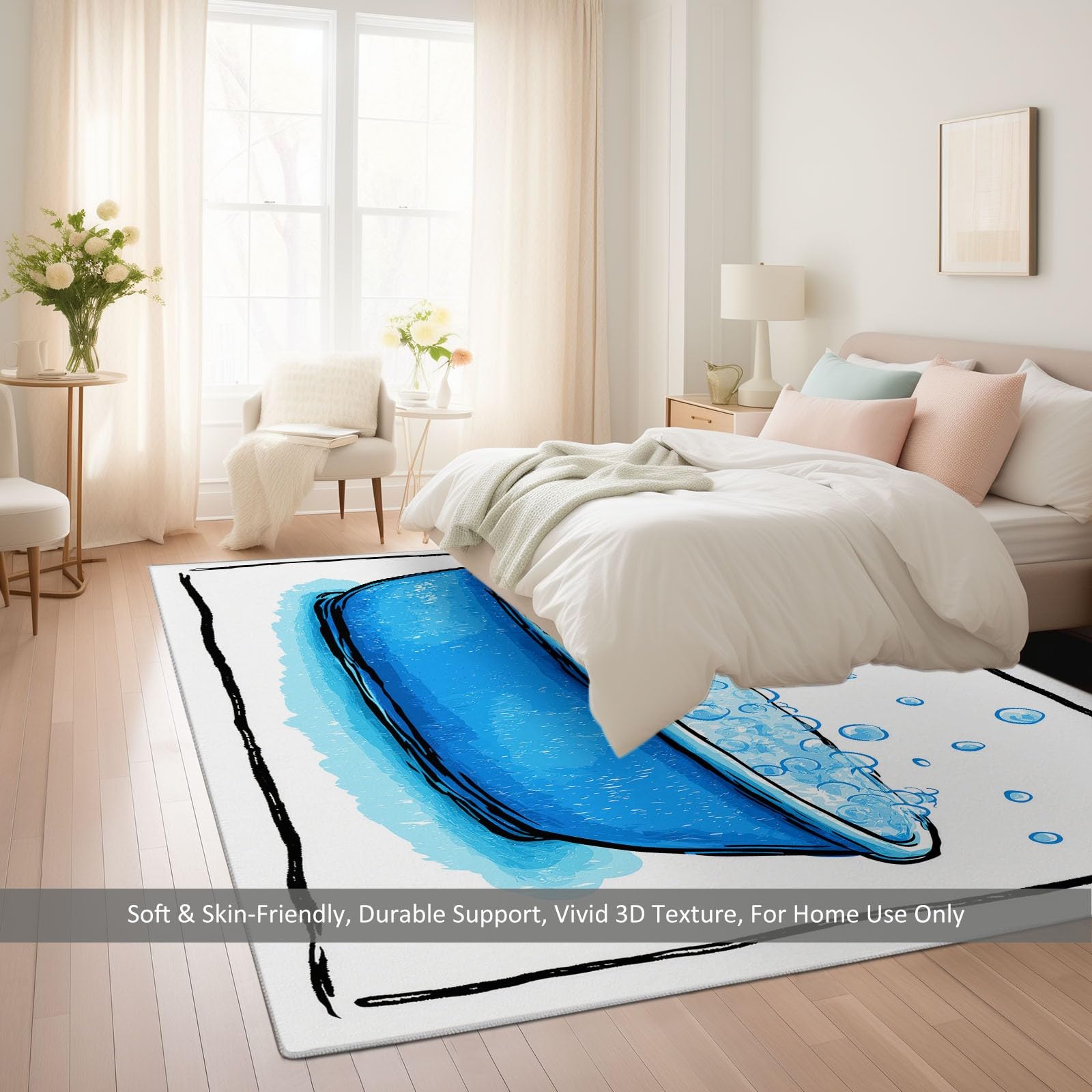 Tappeto Lavabile in Lavatrice Cartone Animato Anatra Vasca Da Bagno Schiuma 80 x 150 cm, Tappeti bordi rinforzati Antiscivolo resistente alle macchie, per Sala Casa Bagno Zerbino Assorbente Bianco