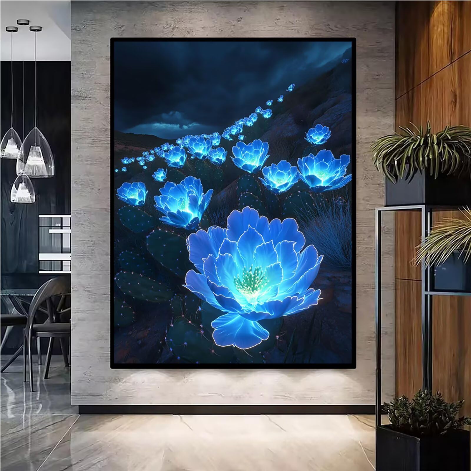 Diamond Painting Kit Completo, Diamond Painting Pianta, 5D Quadrato Pittura Diamante Kit Manualidades Adultos DIY Diamantini Crystal Art Disegni Ricamo Punto Croce Artigianale, 60x90cm Fiori j0-978
