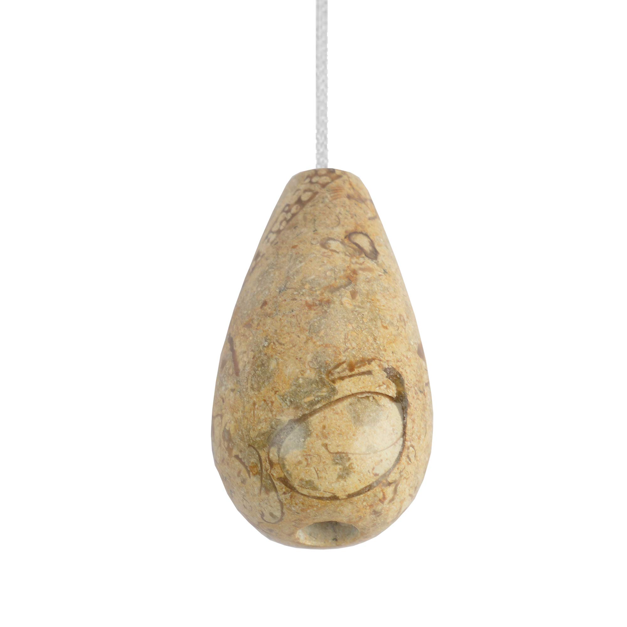 British Fossils Beige Fossilstone Himalayan Marble Pear Drop Light Pull - Fossilstone