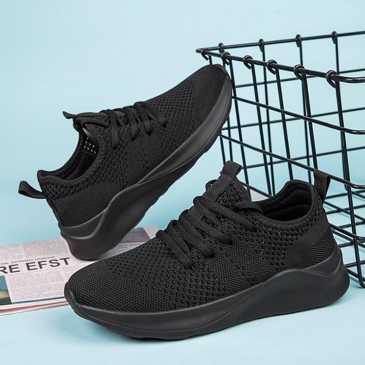 Women Walking Shoes Ladies Running Sneakers Breathable Mesh Sports Shoes Casual Lightweight Gym Lace up Sneakers Fitness Athletic Slip On Comfortable - Image 7