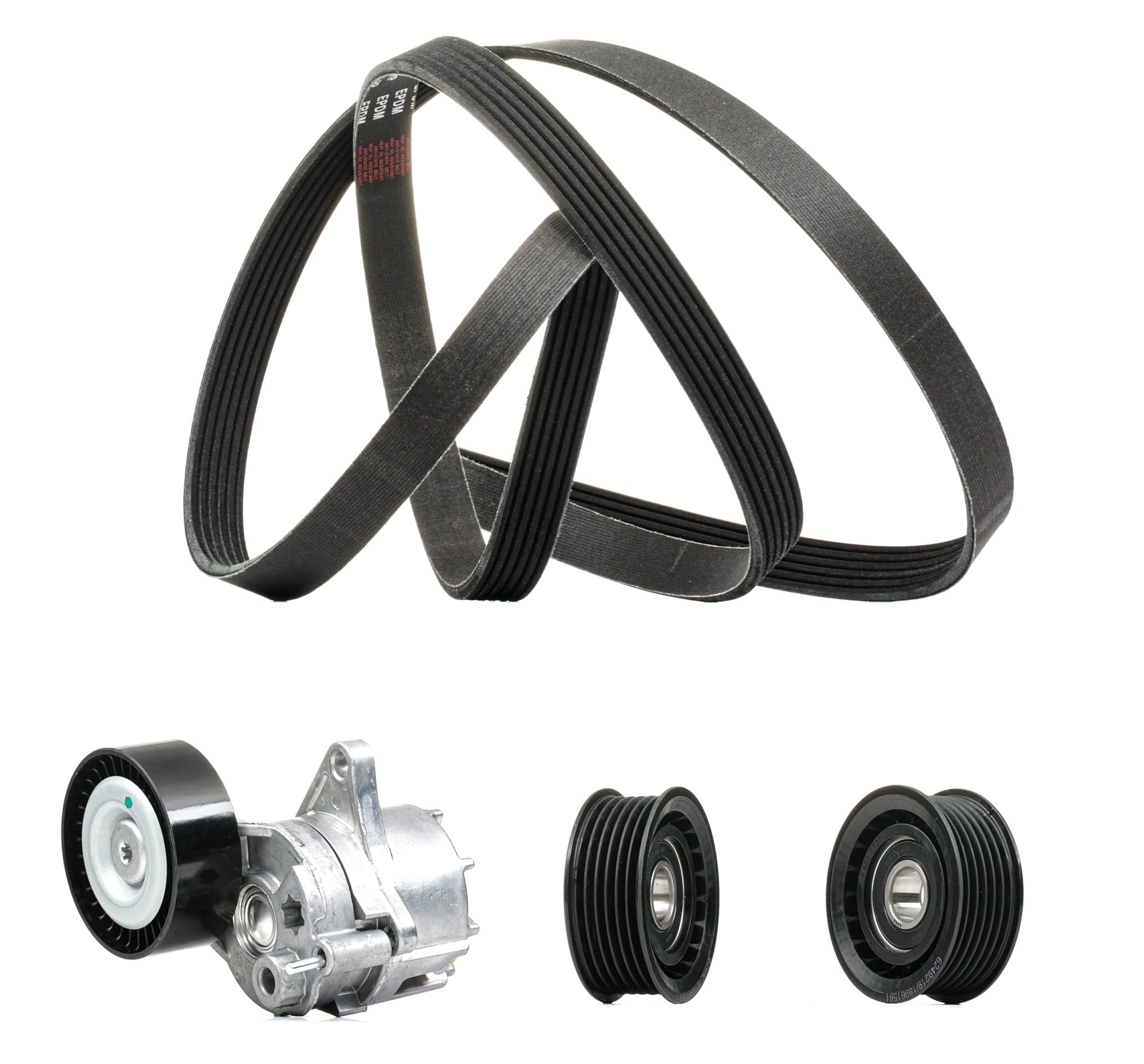 RIDEX PLUS 542R0043P Keilrippenriemensatz 6PK2260 + Spannrolle + Umlenkrolle Kompatibel mit MERCEDES-BENZ C-Klasse Limousine W204 6012001070 6507720AA 5184638AC