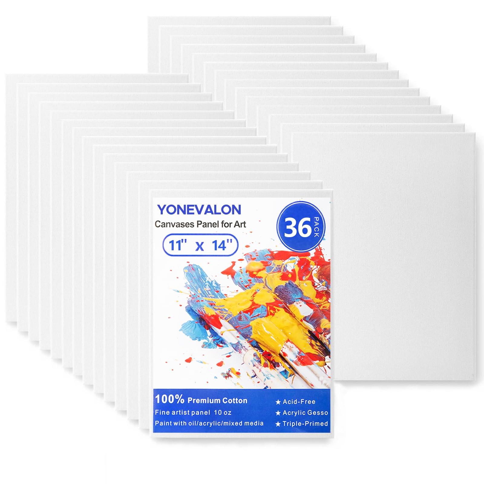YONEVALON 36-Pack 11x14 Canvas Boards
