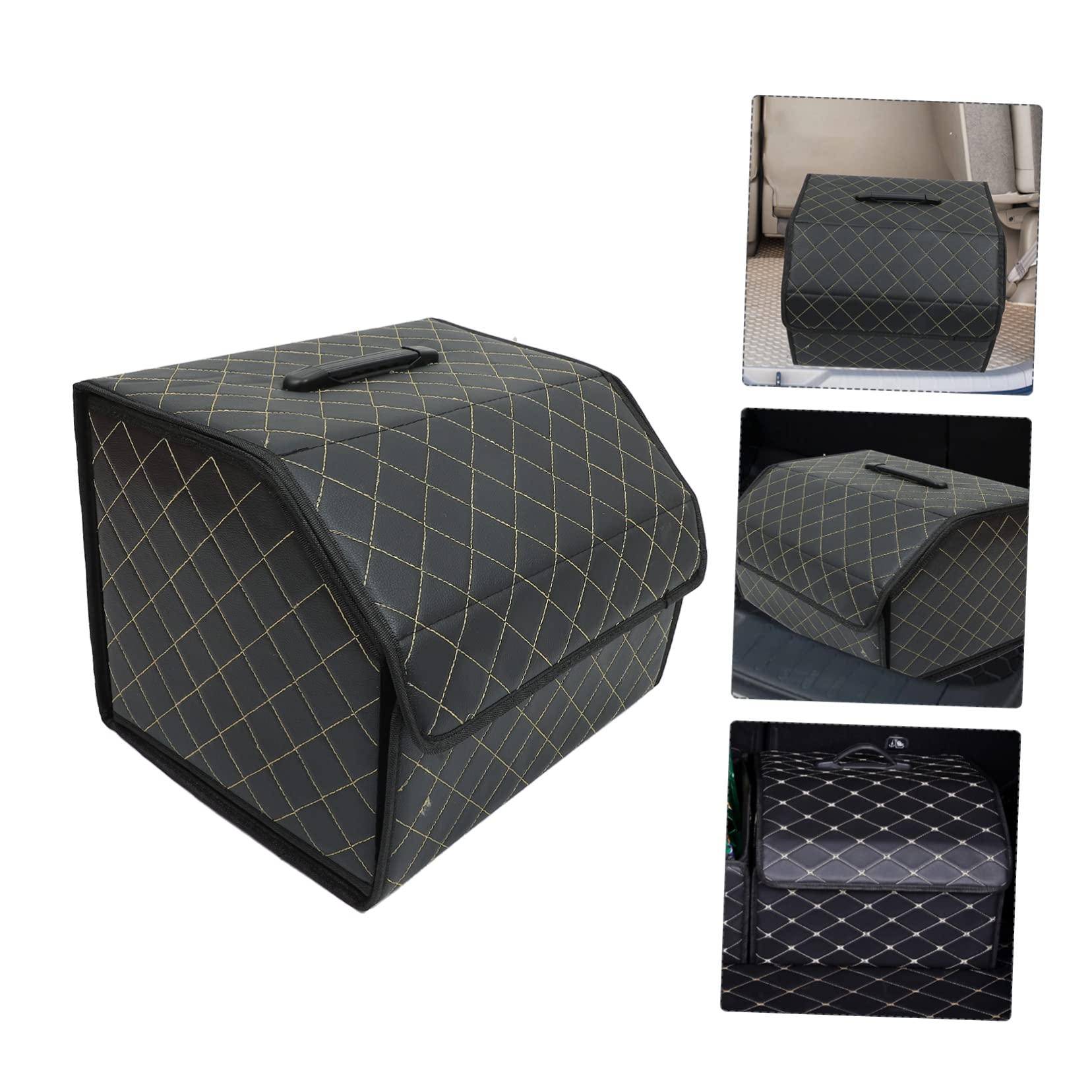 PRETYZOOM Caja de Almacenamiento para Coche Organizador Plegable de Cuero para Maletero de Coche para Viajes y Organización de Maletero