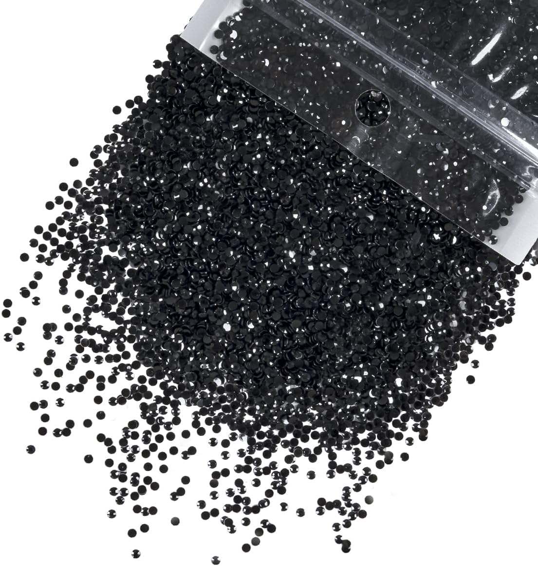 10000PCS 2mm Black Resin Rhinestones for Crafting Pure Black Flat Back Jelly Stones Bulk SS6 Non-Hotfix Dark Black Diamonds Gems Charms for Nails Face Eyes Makeup Tumblers Bottles DIY Crafts
