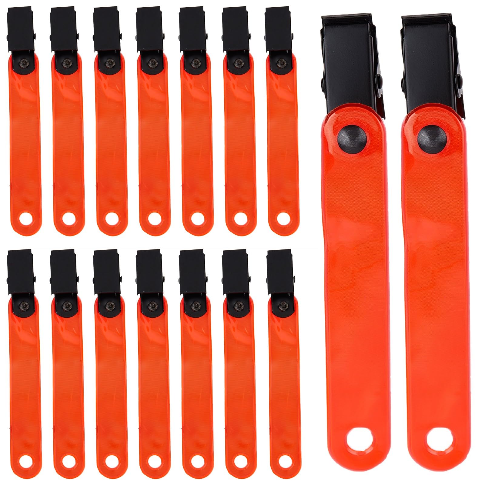 GORGECRAFT 24Pcs Reflective Tack Trail Markers Hunting Road Signs with Iron Clips Plastic High Visibility Hanging Trail Marking Reflectors for Tree-Stand Hiking Running Climbing Outdoor Orange