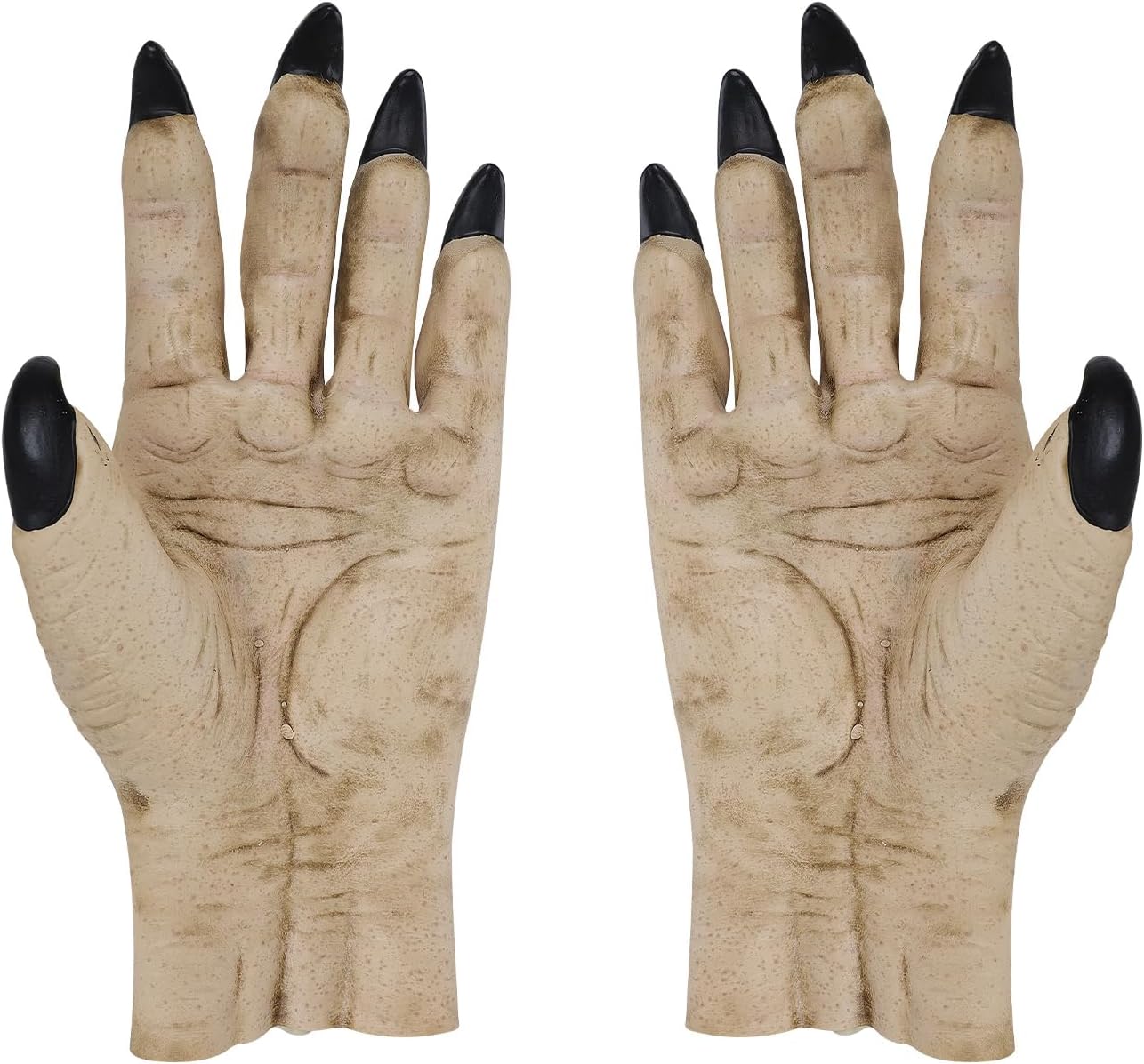BXT Halloween Monster Zombie Hand Gloves Latex Scary Witch Claw Hand Costume Accessory for Adult Cosplay Party Dress Up Props