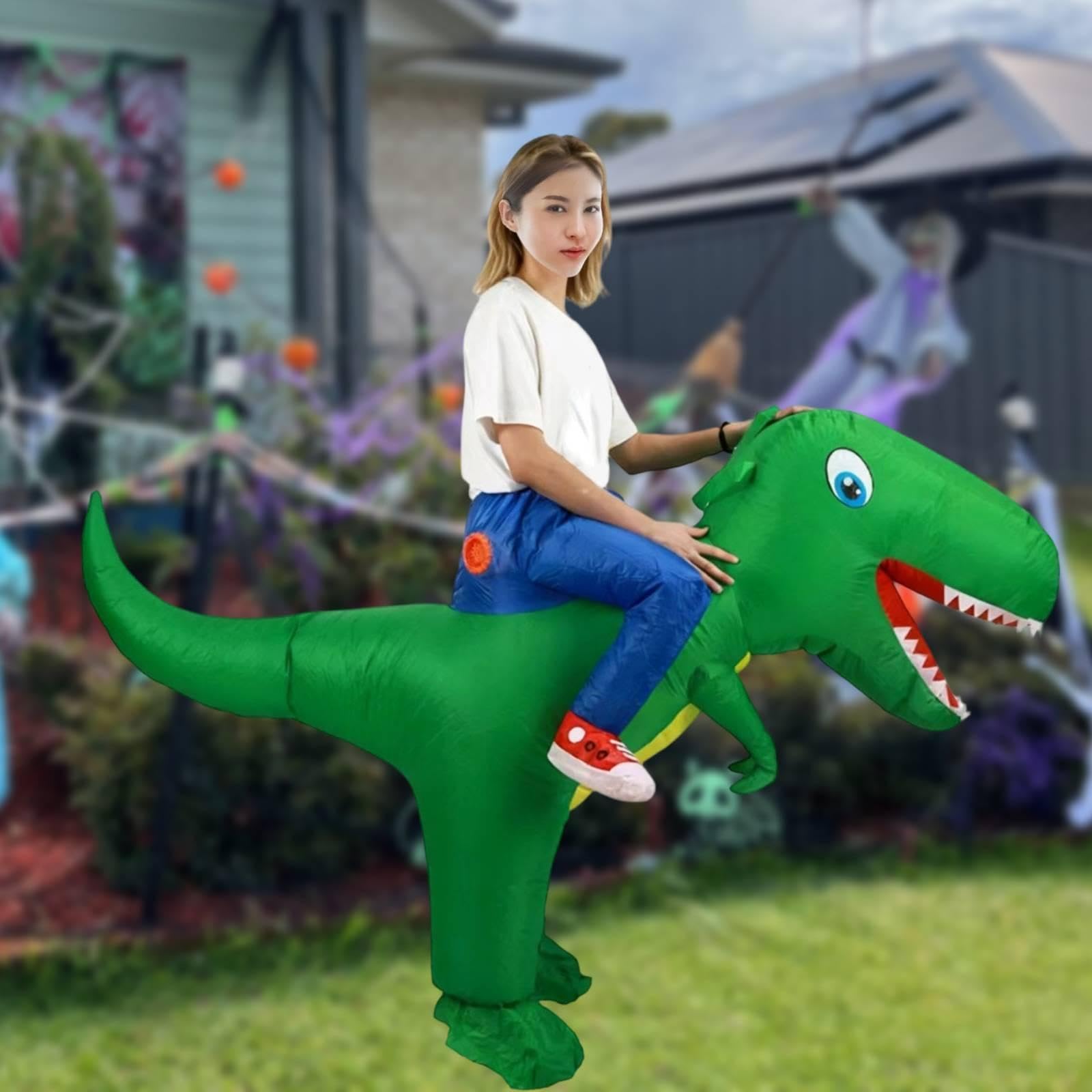 Disfraz Inflable Dinosaurio para Fiestas Disfraces y Juegos rol. Traje Completo para espectáculos y Fiestas, Adultos