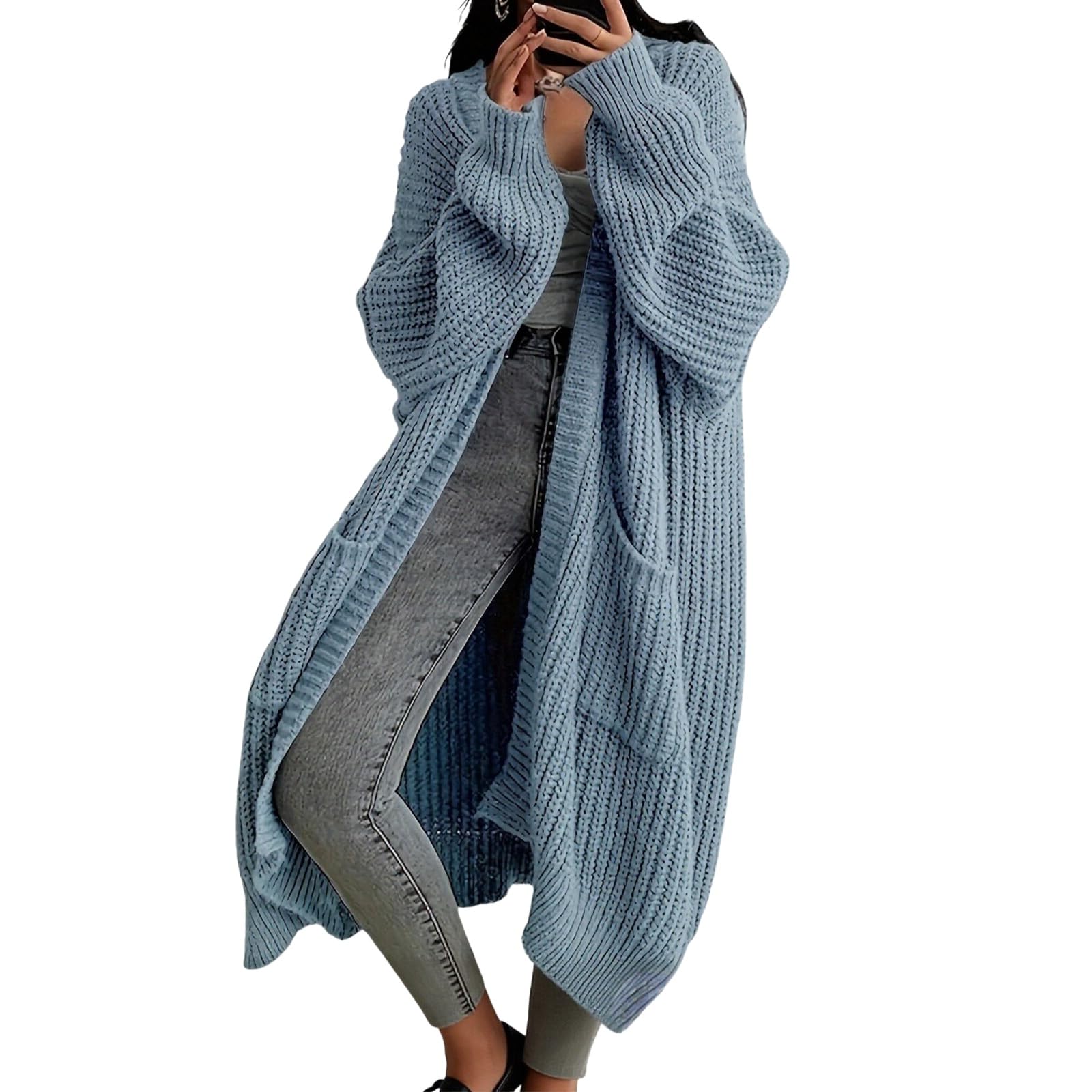 Long Cardigan Sweaters for Women Open Front Duster Sweater Coatigan Fall Winter Knit Design Coats Long Sleeve Coats