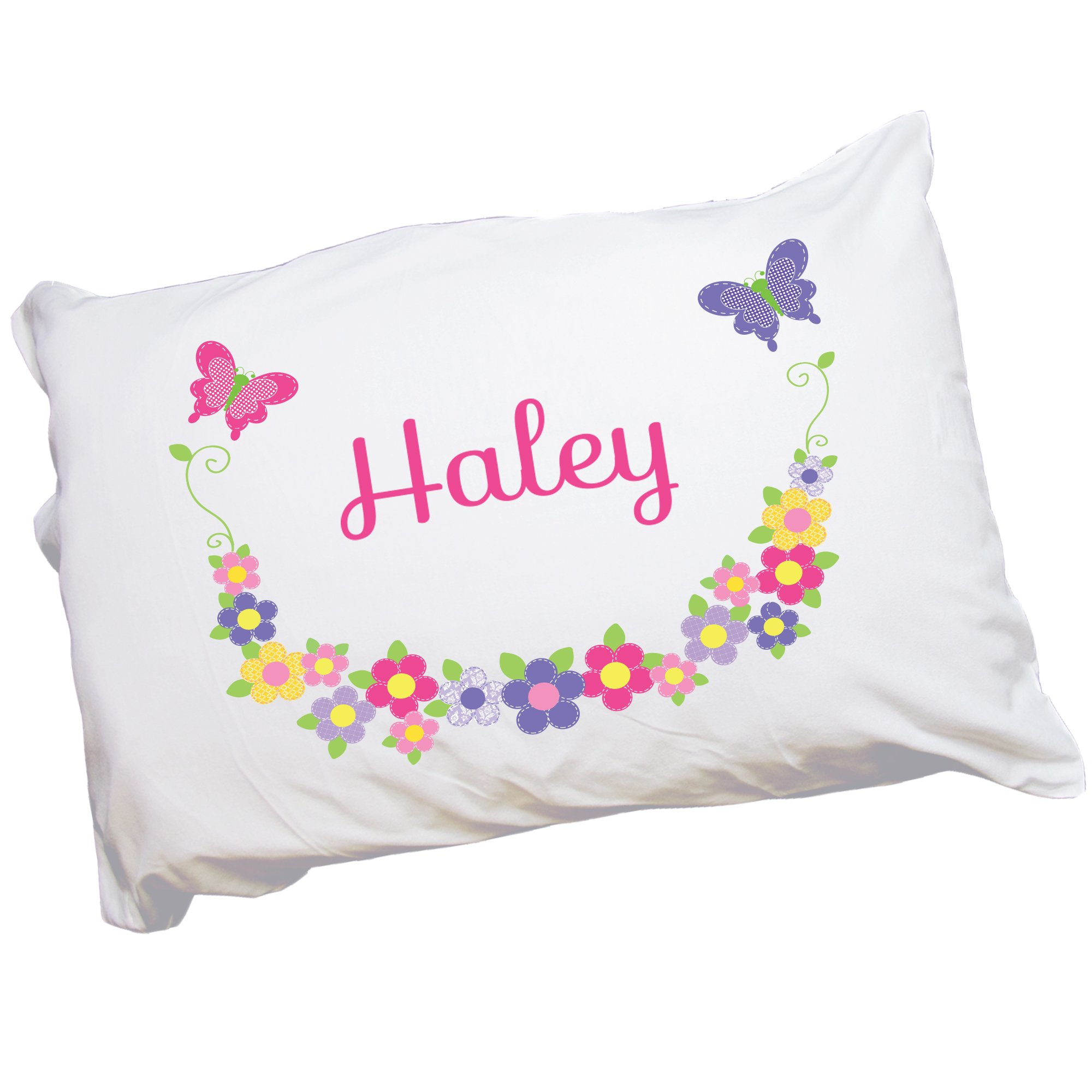 My Bambino Child's Personalized Butterfly Garland Bright Pillowcase Large