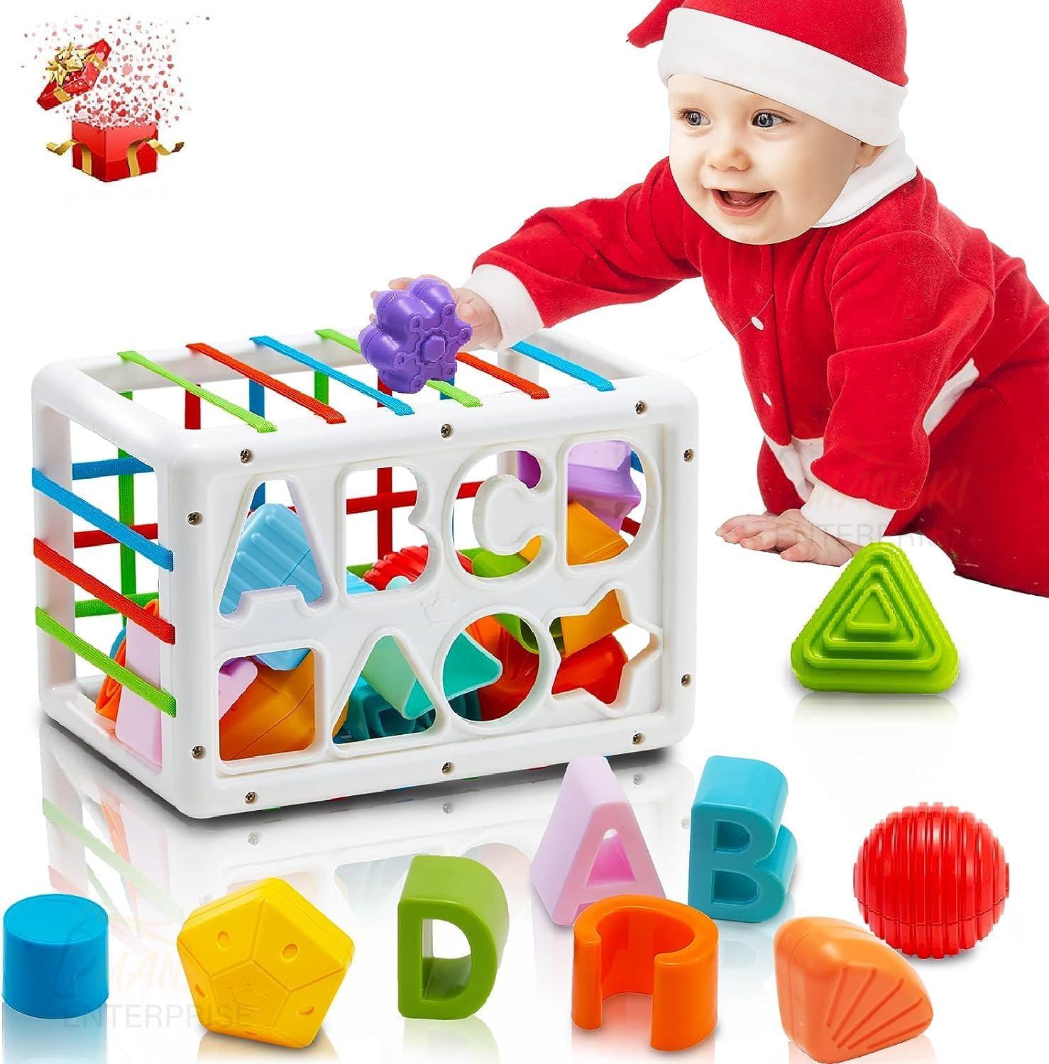 MANAKI ENTERPRISE Baby Toy, Shape Sorting Toy 2 Montessori Toy, Bath Toy, Sensory Shape Basket with Colorful Elastic Bands, Learning Geometry Matching Gift Sorting Toy (Toys = KK-0209) (B0CDQ74RR5) Amazon Price History, Amazon Price Tracker