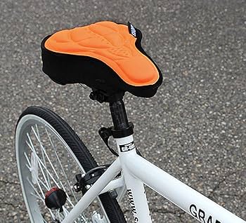 オレンジ 一輪車 クッション付きサドル e-auto fun サドルカバー 自転車 ロードバイク クッション 低